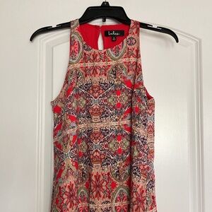 Lulus Boho Geometric Sleeveless Shift Swing Mini Dress - S